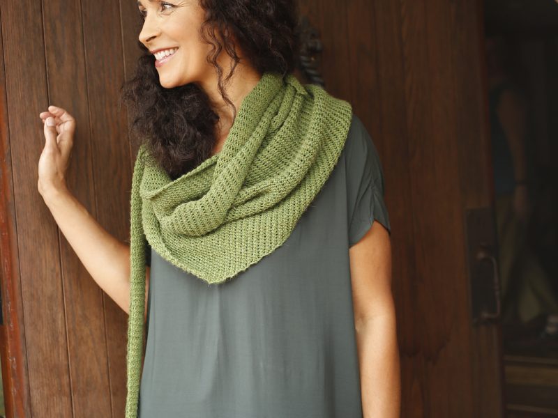 Vine Twisted Stitch Intermediate Shawl Free Knitting Pattern