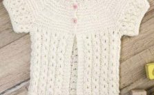 Short-Sleeved Cardigan Free Knitting Pattern for Infants