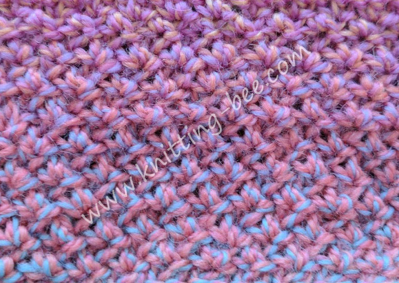 Rosette Stitch - Free Knitting Stitch 2017 by Knitting Bee https://www.knitting-bee.com/