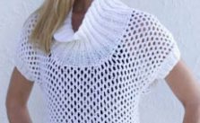 Short Sleeved Openwork Pullover Free Knitting Pattern