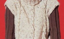Soho Bulky Tweed Cabled Oversize Vest Free Knitting Pattern