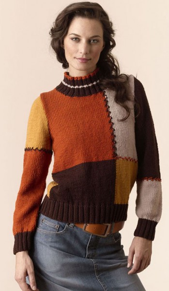 color block pullover knit pattern
