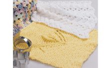 Tulip and Feather and Fan Dishcloth Free Knitting Pattern