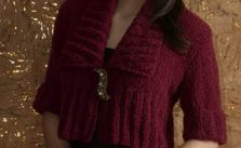 Vogue Knitting Pasha Knit Shawl-Collar Cropped Cardigan