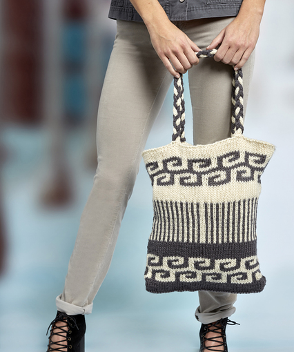 Swirls and Stripes Mosaic Bag Free Knitting Pattern