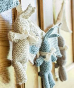 Baby Bunny and Bunting Project Free Knitting Pattern