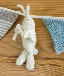 Baby Bunny and Bunting Project Free Knitting Pattern