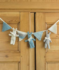 Baby Bunny and Bunting Project Free Knitting Pattern