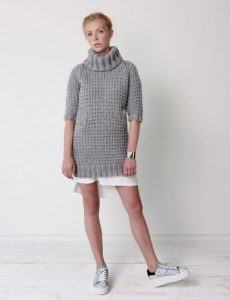 Bernat Slouchy Sweater Dress Free Knitting Pattern