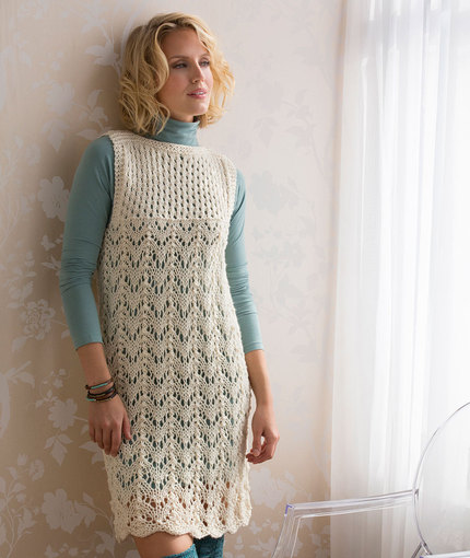 Layered Lace Dress Free Knitting Pattern