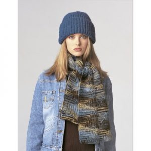Patons Shaker Stitch Set Scarf and Hat Knit Pattern