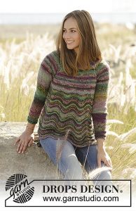 Spring Forest Wavy Stitch Sweater Jumper Free Knitting Pattern