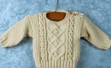 Baby Poonam Cabled Sweater Free Knitting Pattern