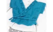 Caron Yooji Kimono Vest Free Easy Baby’s Vest Knit Pattern