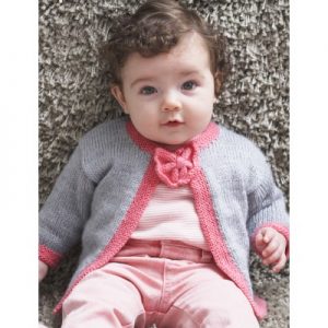 Patons Pretty Bow Tie Baby Cardigan Free Easy Baby's Knit Pattern