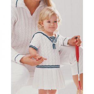 Patons Sailor Dress Free Knitting Pattern for Little Ones