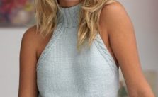 Cable Detail Cutaway Top Free Summer Knitting Pattern