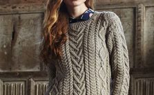 Cable Panelled Sweater Free Knitting Pattern