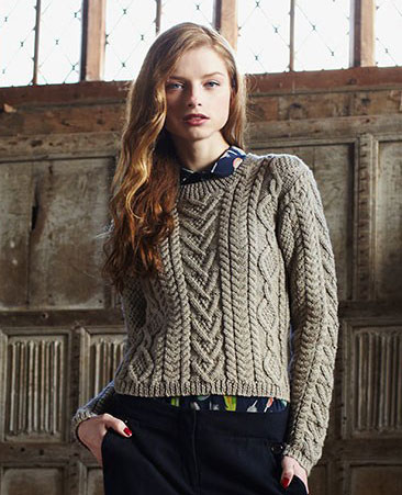 Cable Panelled Sweater Free Knitting Pattern