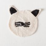 Cat Face Dishcloth Free Knitting Pattern