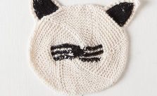 Cat Face Dishcloth Free Knitting Pattern