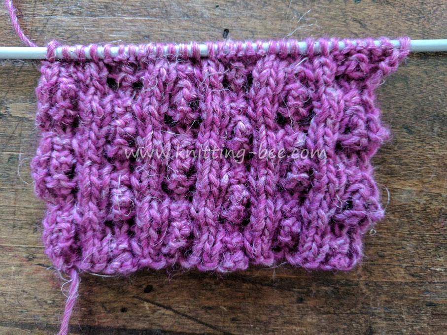 Dewdrop Lace Stitch - Free Knitting Stitch www.knitting-bee.com