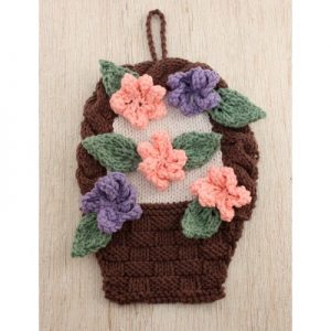 Flower Basket Dishcloth Free Knitting Pattern