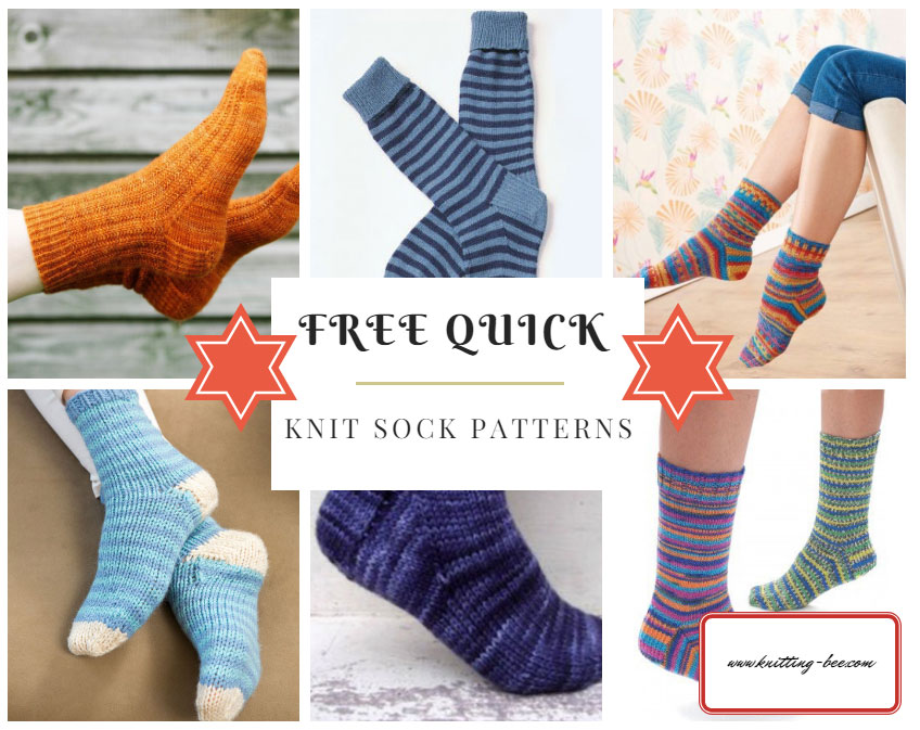 Free Quick Knit Sock Pattern www.knitting-bee.com