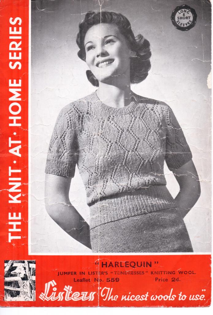 Free Vintage Knitting Pattern from 1930’s – Harlequin