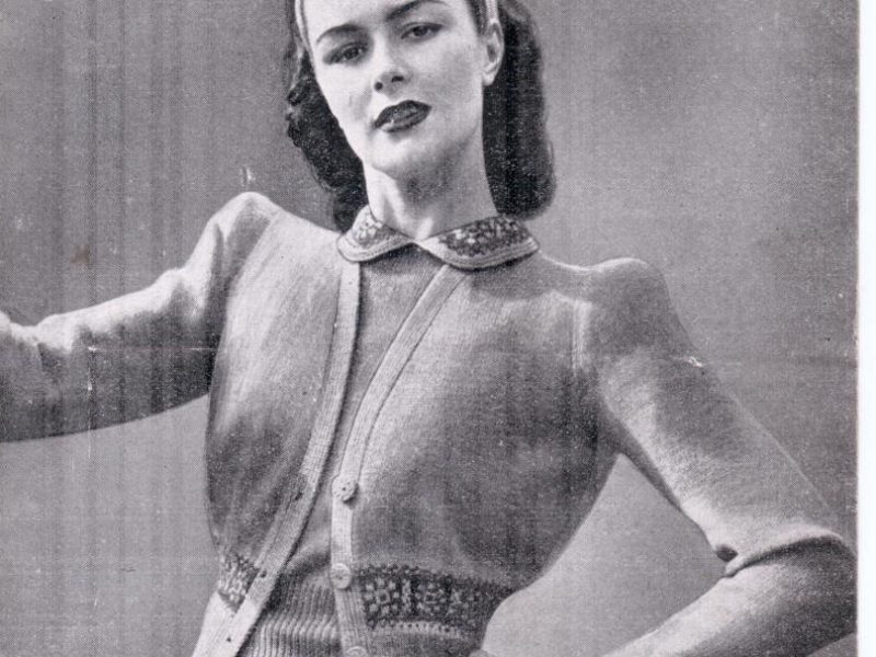 Free Vintage Knitting Pattern – Bestway 1721 Fair Isle Cardigan from WW2
