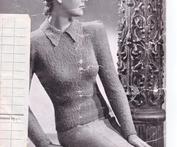 Free Vintage Lady’s Jumper Pattern from the 1940 No. 2744 from Patons & Baldwins
