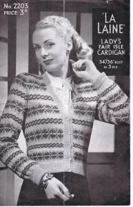 Free WW2 Knitting Pattern – La Laine Fair Isle Cardigan