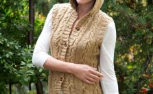Hooded Cable Vest Free Knitting Pattern
