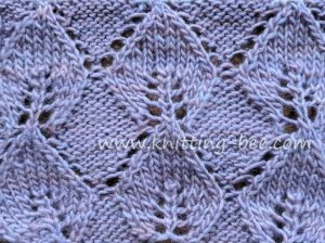 Knitted Leaf in Reverse Stockinette Free Knitting Stitch www.knitting-bee.com