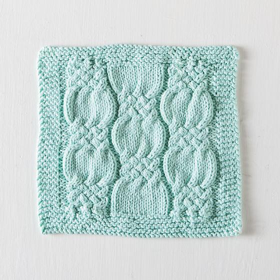 Knotted Cables Washcloth Free Knitting Pattern