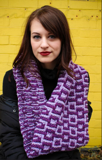 Slip-Stitch Colorwork Cowl Free Knitting Pattern