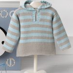 Striped Cotton Hoodie for Baby Free Knitting Pattern