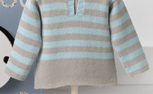 Striped Cotton Hoodie for Baby Free Knitting Pattern