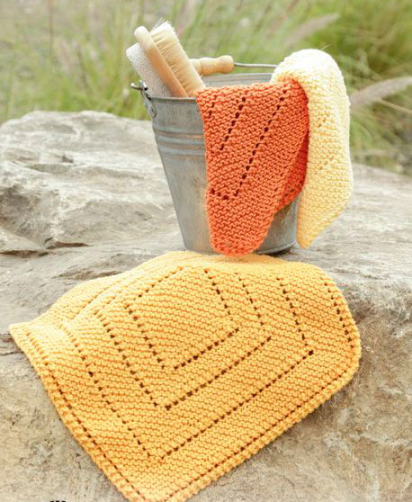 Summer Squares Free garter Stitch Dishcloth Knitting Pattern