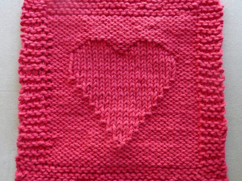 TEXTURED HEART One Ounce Dishcloth Free Knitting Pattern