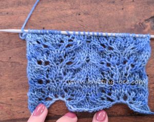 Twin Leaf Lace Knitting Stitch, www.knitting-bee.com
