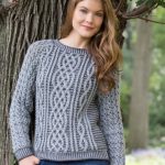 Two-Tone Cable Sweater Free Knitting Pattern