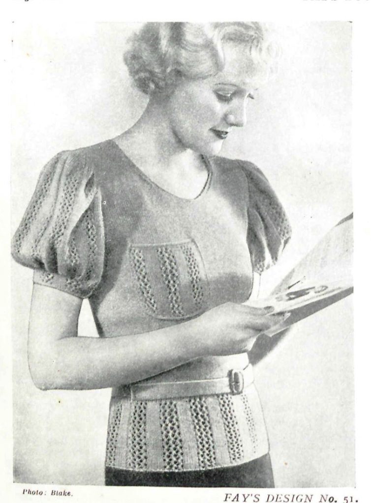 Free Vintage Knitting Patterns – Tops from 1935 (Fay’s Second Book of Knitting and Crochet)