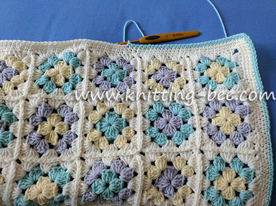 Baby Granny Square Blanket Step by Step Tutorial by www.knitting-bee.com