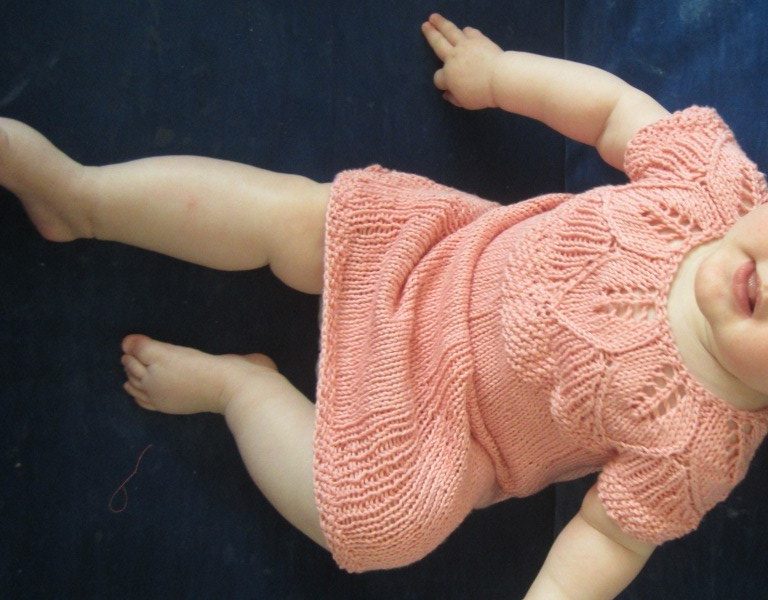 Eli Baby dress free knitting pattern