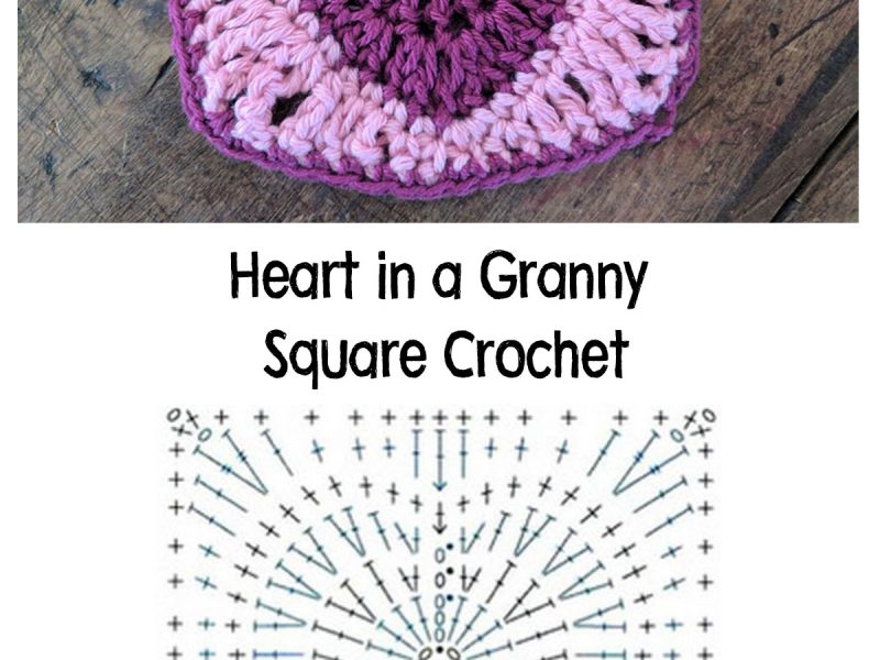 Heart in a Granny Square Crochet Free Step by Step Tutorial