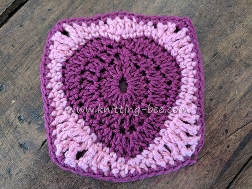 Heart in a Granny Square Crochet Free Tutorial by www.knitting-bee.com