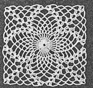 Hibiscus Lace Crochet Square Diagram