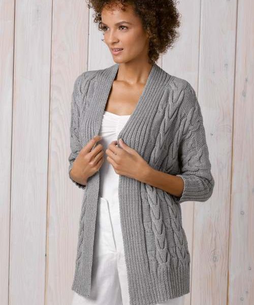 Katia Cabled Women’s Cardigan Free Knitting Pattern