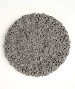 Lace Beret Free Hat Knitting Pattern
